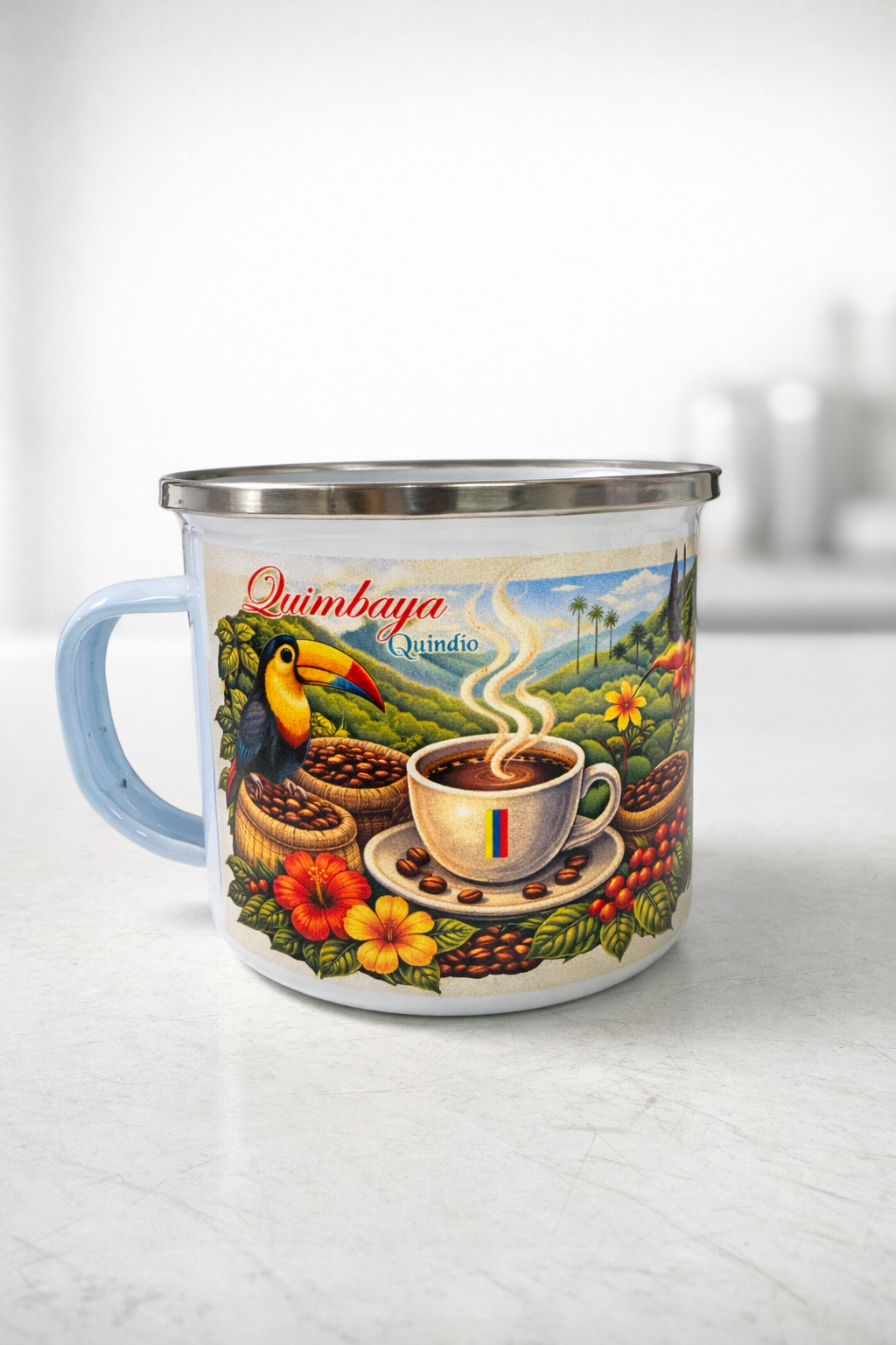 Taza Peltre Esmaltada 7Oz