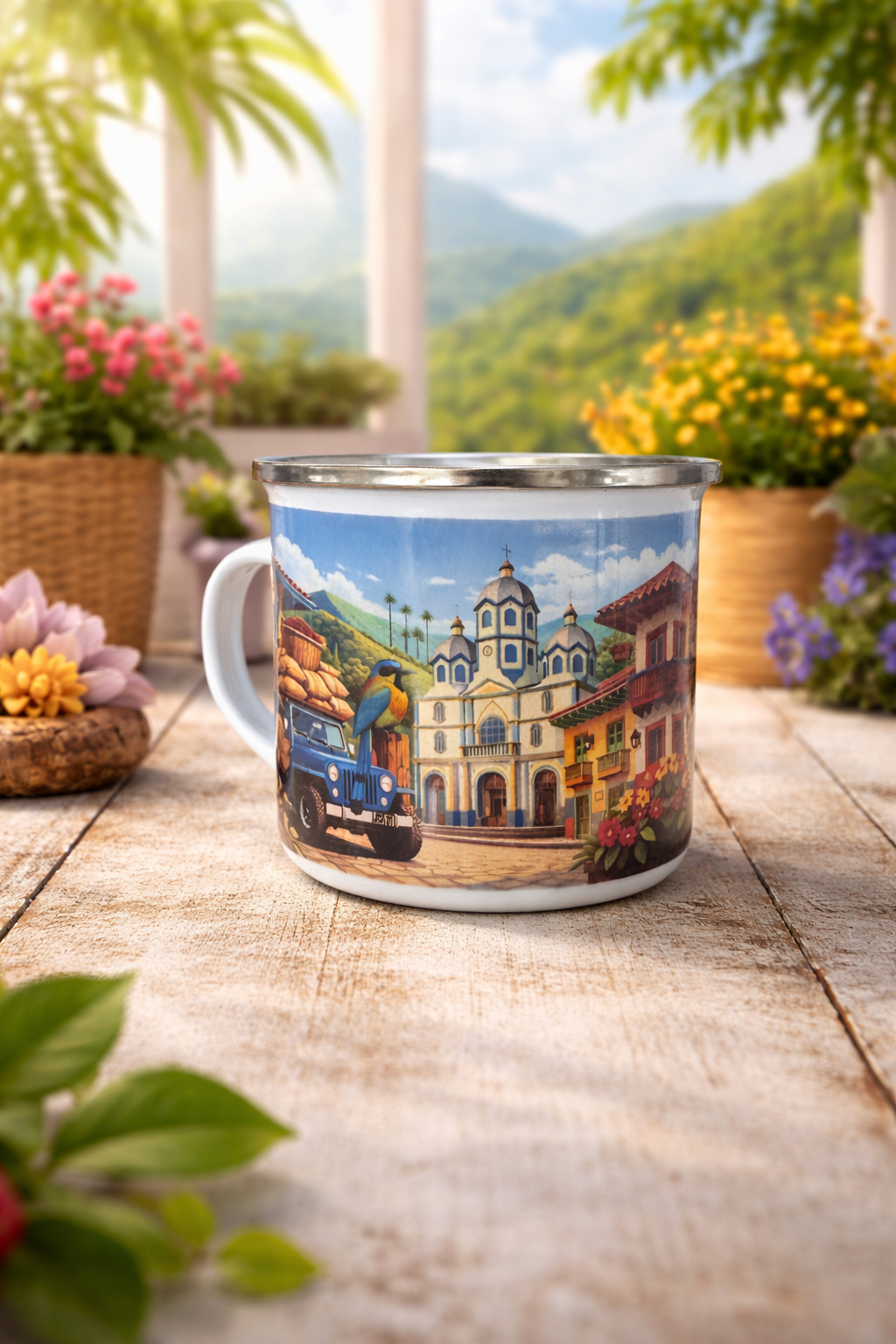Taza de Peltre Esmaltada 10 Oz